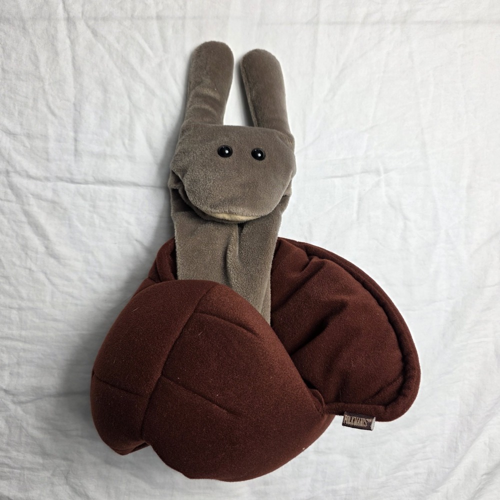 Folkmanis Snail Puppet Plush Slug Brown Shell Animal stuffed
